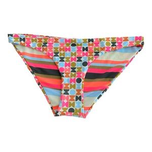*SALE 🆕 Maagi Reversible Geometric & Stripe Pattern Bikini Swim Bottoms Sz L
